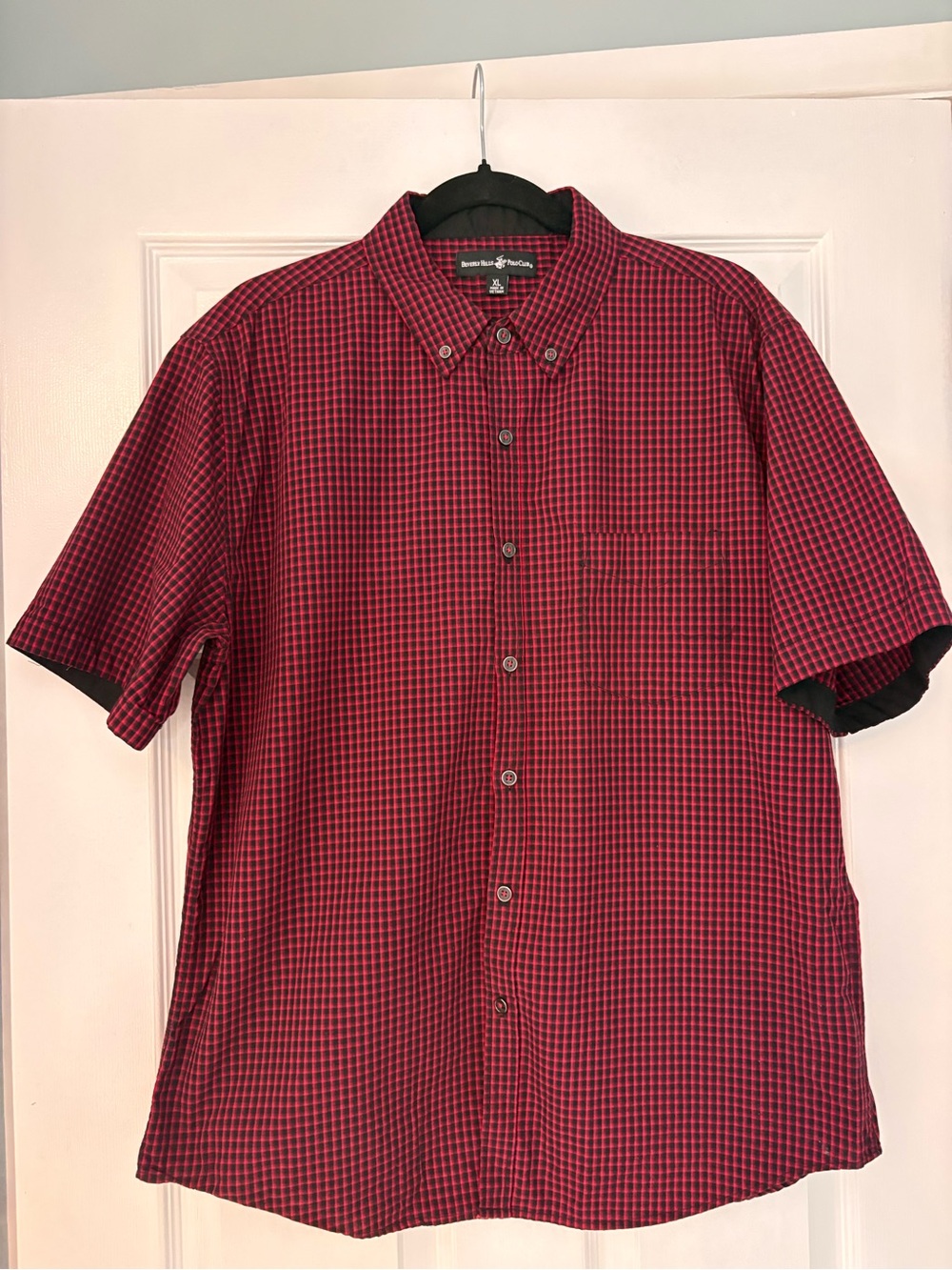 Polo by Ralph Lauren Red and Black Check Short-Sleeve Button-Down Shirt